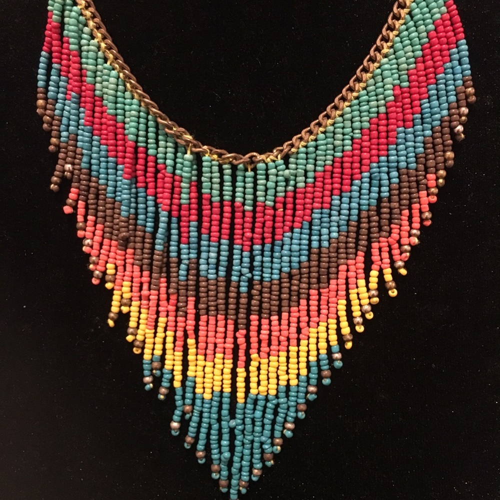 Multi-colored Beaded Statement Necklace